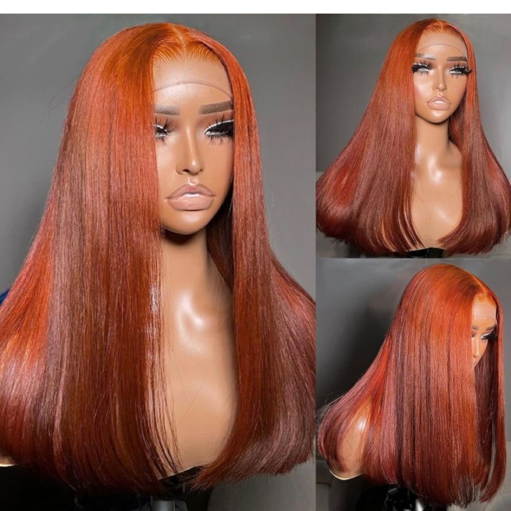 Celebrity  13x4  Ginger |Orange frontal human hair Lace  Wigs20Inch
